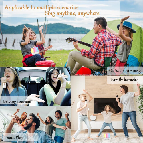Μίνι Μηχανή Καραόκε, Φορητό Ηχείο Bluetooth με 1 Ασύρματο Μικρόφωνο, Συμβατό με Y6White - 1