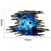 Sticker mural Prettyui3D Espace Galaxie, planètes, étoiles, décor fissuré, pour fenêtre de maison