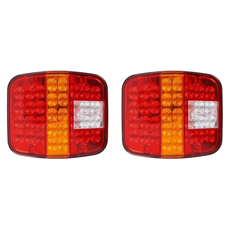 2X 12V 24V Truck Trailer Rear Brake Stop Turn Tail Light License Plate ...