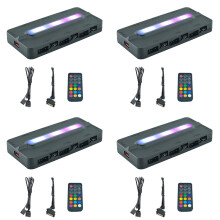 4X 5V/3Pin ARGB 4Pin Fan PWM HUB 1To6 Music Rhythm Temperature Controller Aura Sync Cooling Fan Remote Control Hub