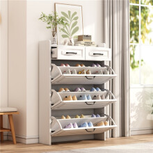 Narrow Wooden Shoe Rack Cabinet, 80x23.5x131cm