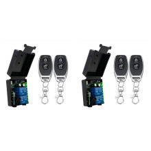 2X Télécommande Sans Fil 433 MHz, Relais AC 85-256 V, Module Récepteur 2 Canaux pour Portes de Garage, Rideaux, Éclairage