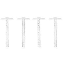 Lineal Generel Layout Plastik Firkantet Måling Lige Elevværktøj Nyt Materiale 4 Stk