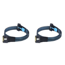 2X Câble Adaptateur PCIe MCIO 5.0 8I Vers Slimline SAS 4.0 SFF-8654 8i 74P 80 cm avec Insertion Anti-Slash