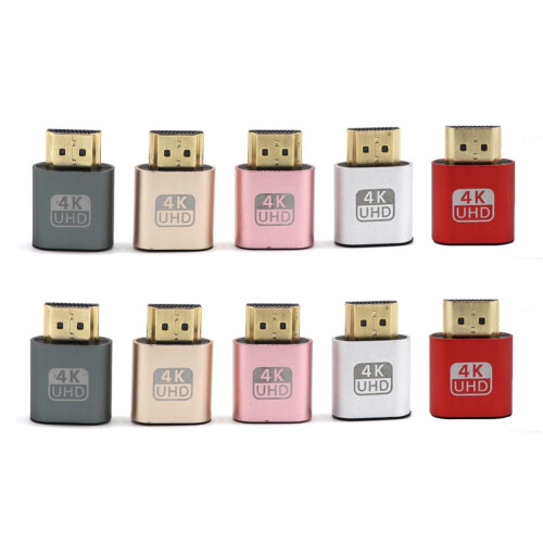 SUSUchens2Pcs4K compatibel met DDC EDID Dummy Plug VGA Virtual Display Emulator Connector Adapter Roségoud 2
