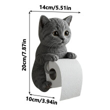 XEOVHV Cat Paper Holder, 2026New Funny Toilet Roll Holder, Free Standing Bathroom Set, Lifelike3D Cat Sculpture Loo Roll Holder Resin Decor for Cat