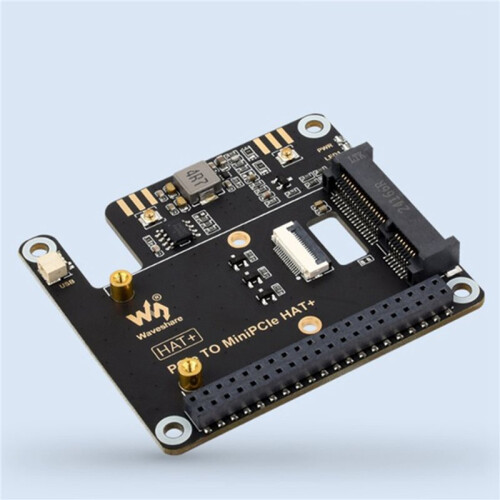 2X Waveshare for Raspberry Pi 5 PCIe to MiniPCIe Expansion Board with 16P Cable GPIO Header Support USB 2