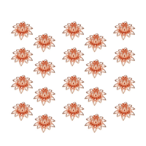 Eease20PCS Αξεσουάρ DIY Χάντρες Lotus Καπέλα Λουλουδιών Κρεμαστά Γούρια Κοίλα Αποστάτες 2