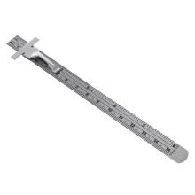15 cm lommelinjal i rustfritt stål, hendig linjal med graderinger på 1/32 mm/metrisk