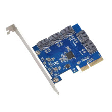 PCI-E Riser Card PCIE3.0-4X naar 5SATA uitbreidingskaart PCIE naar SATA riserkaart adapterkaart voor pc