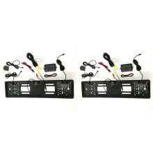 2X Caméra de Recul de Voiture 12 V 4 LED avec Capteur pour le Stationnement Cadre de Support de Plaque D'Immatriculation Européenne Accessoires