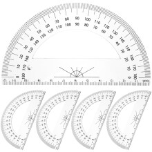 Vinkelmåler Geometri Halvcirkel Plastik Måling Matematik Elev Halvcirkel Horn Papirvarer 5 Stk