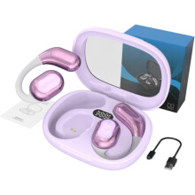 Openair Max Ai-hörlurar med översättning, trådlösa Bluetooth-hörlurar med stöd för flera språk och enkel användning (lila)