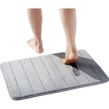 Badmat van traagschuim, dik, zacht, gestreept, absorberend en antislip, machinewasbaar, duurzame achterkant, 50 x 80 cm