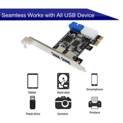 2-poorts 5Gbps PCI-E Express naar USB 3.0 controller uitbreidingskaartadapter voor pc 1