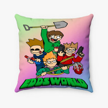 AIVO Eddsworld Goede op maat gemaakte kussensloop, gepersonaliseerde vierkante kussenhoes van gesponnen polyester, decoratief kussen voor bed, bank