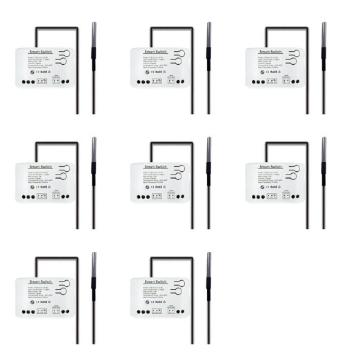 8X Tuya  Zigbee  with Temperature Sensor Passive Dry Contact Zigbee Relay Work with Home Assistant AC 85-250V