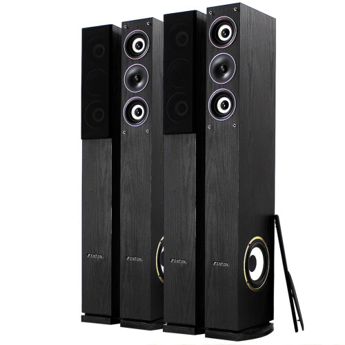 Fenton SHFT52B HiFi Tower Speakers System 4x 6.5" 2000W Floor Standing