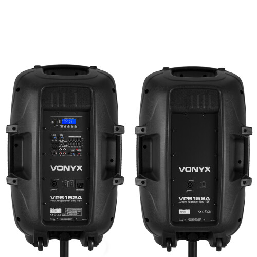 Vonyx VPS 15" DJ Speaker Set with Bluetooth & Microphone *1000W Active PA System 2