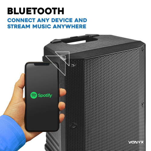 Vonyx Portable PA Speaker System with Wireless Microphone and Bluetooth - VSA 2