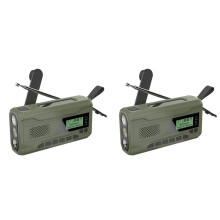 2X DAB/FM -Radio Notfallradio Eingebauter 4500-MAh-Akku Tragbarer Solar-Handkurbel-Radioempfänger Outdoor-Radio