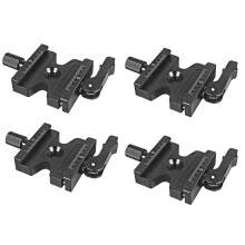 4X Double Lock Befestigungsplattenklemme Schnellwechselplattenklemme Verstellbarer Knopfadapter für Arca Swiss Stativkugelkopf QJ-06