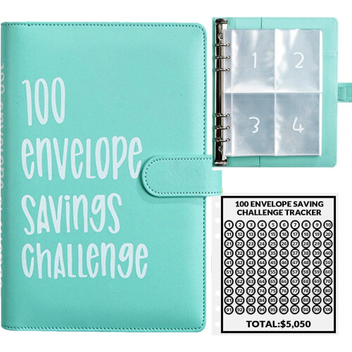 Κλασέρ Easygou100Envelope Money Saving Challenge, Βιβλίο Προϋπολογισμού με Φακέλους Μετρητών για