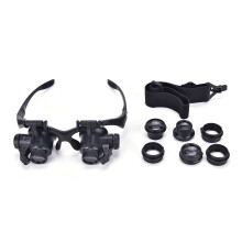 Óculos de aumento para relógios e joias com lente dupla e luz LED da Dainzusyful Tools (8 lentes e acessórios).