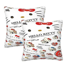Poszewki na poduszki Hello Kitty, zestaw 2 poszewek na poduszki do sofy i salonu, 20" x 20"