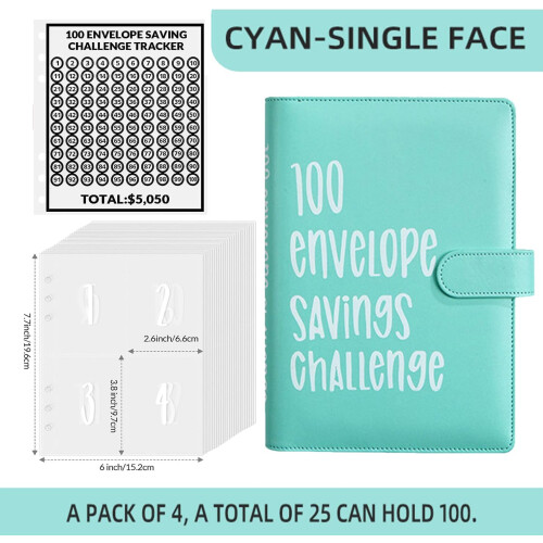 Κλασέρ Easygou100Envelope Money Saving Challenge, Βιβλίο Προϋπολογισμού με Φακέλους Μετρητών για 1