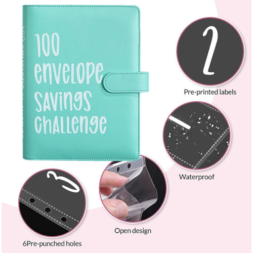 Κλασέρ Easygou100Envelope Money Saving Challenge, Βιβλίο Προϋπολογισμού με Φακέλους Μετρητών για 2