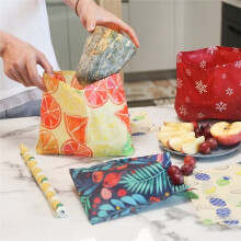 1 Juego/3 Piezas de Bolsas de Almacenamiento de Alimentos de Cera de Abejas Reutilizables, Bolsas Ecológicas para Sándwiches y Pan, Bolsas
