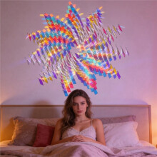 100Pcs Rainbow Holographic Acrylic Squares Colored Boards Panels Double-Sided Iridescent Acrylic Sheets for Home Crafts