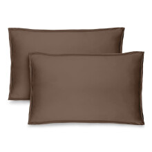 Ensemble de taies d'oreiller Bare Home - Collection Premium1800 - Double brossage - King, Cacao