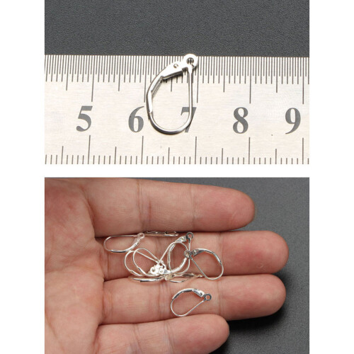 Eease8Beading Sølv D-formede Hook Øreringe Vintage DIY Tilbehør 1