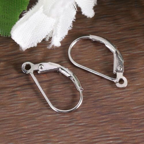 Eease8Beading Sølv D-formede Hook Øreringe Vintage DIY Tilbehør 2