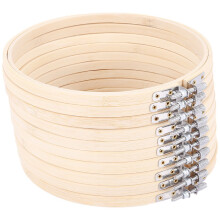 10 stk. 6,7 tommer 17 cm runde træbroderiringer i bulk engros justerbar bambus cirkelring