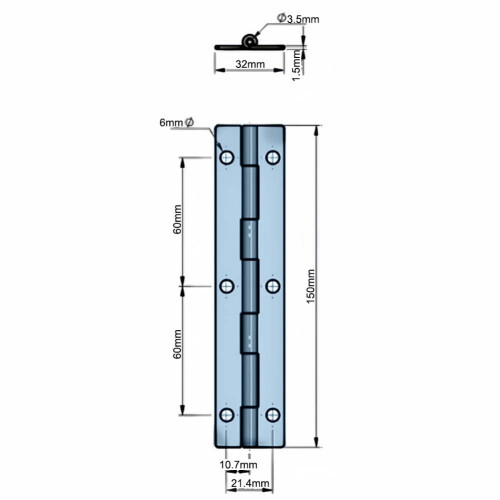 Charnière CL253-5 en acier inoxydable 304 1