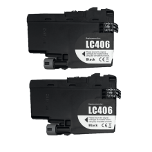 Cartucho de tinta compatible LC406 para impresoras Brother MFC-J4335DW, MFC-J4345DW y MFC-J4535DW XL (2 unidades negras).