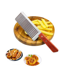 Pommes-Frites-Messer mit Holzgriff aus Edelstahl, modernes Küchenwerkzeug für Pommes Frites, Kartoffelschneider, Weihnachtsdekoration für Zuhause,