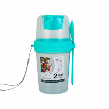 Vaso mezclador para ensaladas Dcomlko - Ideal para almuerzo, desayuno, yogur parfait, avena nocturna y aderezo para ensaladas (con tapa y tenedor).