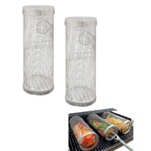 Ruszt do grilla ze stali nierdzewnej, okrągły, do grilla, na ognisko, na kemping, na piknik (30+20 cm)