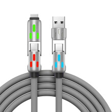 UOYOTT 4-i-1 240W USB-C-kabel, USB C-kabel 1,2m, Multi-USB-datakabler for lading W2F9