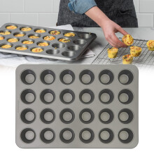Salg! Kakeform, kjøkkenbakeform med slippbelegg og cupcakeform for oppvaskmaskin, sparer deg tid, 24 kopper, sett på salg, sølv