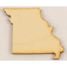 Recorte do estado do Missouri - Tamanho: Médio (12" x 9,5") - 1 peça - Espessura: 1/8" - Compensado de bétula do Báltico