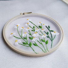 Norbi broderikit, gør-det-selv nålepunktssæt med broderitøj med blomstermønster, broderistarterkit til voksne og børn