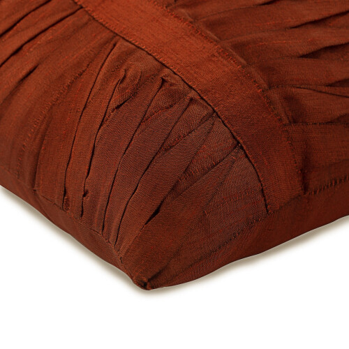 Capa de Almofada Personalizada, Cor Ferrugem, Estilo Europeu, 65x65cm (26x26 polegadas), Capas de Almofada de Seda Estilo Europeu, Listradas, com 1