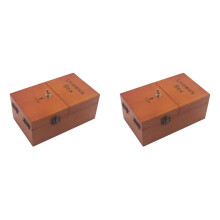 2X A Useless Box with Surprises Wooden Useless Box Fully Assembled Toy for Adults and Children Dark Wood Color