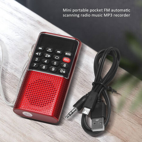 L-328Mini Φορητό Ραδιόφωνο Τσέπης FM με Αυτόματη Σάρωση, Μουσική, Ήχος, MP3Player, Μικρό 1