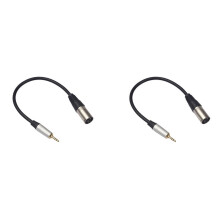 2-częściowy kabel audio ze złączem stereo 3,5 mm, wtyk stereo 3,5 mm do 3-pinowego męskiego kabla audio mikrofonowego XLR.